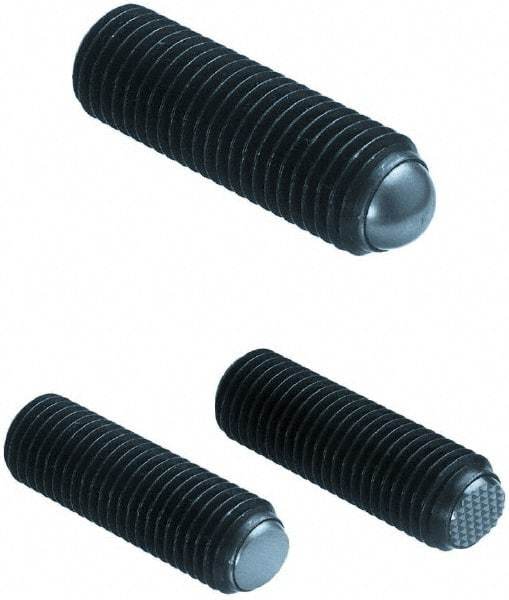 Gibraltar - 25mm OAL, Steel, Headless Ridged Flat Face Ball End Clamping Screw - 4,496 Lb Max Load, 7mm Ball Diam - USA Tool & Supply