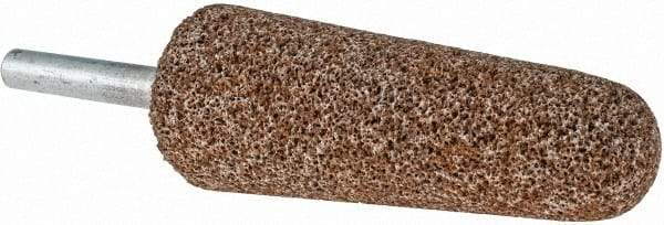 Norton - 1" Head Diam x 2-3/4" Thickness, A3, Tree End, Aluminum Oxide Mounted Point - Brown, Very Coarse Grade, 36 Grit, 15,530 RPM - USA Tool & Supply