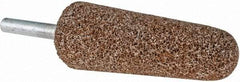 Norton - 1" Head Diam x 2-3/4" Thickness, A3, Tree End, Aluminum Oxide Mounted Point - Brown, Very Coarse Grade, 36 Grit, 15,530 RPM - USA Tool & Supply