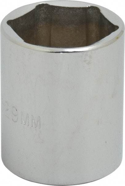 Proto - 1/2" Drive, Standard Hand Socket - 6 Points, 1-3/4" OAL, Chrome Finish - USA Tool & Supply