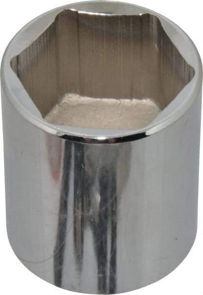 Proto - 1/2" Drive, Standard Hand Socket - 6 Points, 1-3/4" OAL, Chrome Finish - USA Tool & Supply