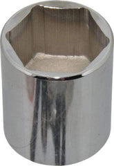 Proto - 1/2" Drive, Standard Hand Socket - 6 Points, 1-3/4" OAL, Chrome Finish - USA Tool & Supply