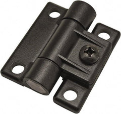 80/20 Inc. - 1-7/16" Long x 1-11/16" Wide x 12.7mm Thick, Adjustable Hinge - Black Acetal, No Finish - USA Tool & Supply