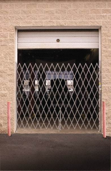 Illinois Engineered Products - 7' High Single Folding Gate - Galvanized Steel, Silver - USA Tool & Supply