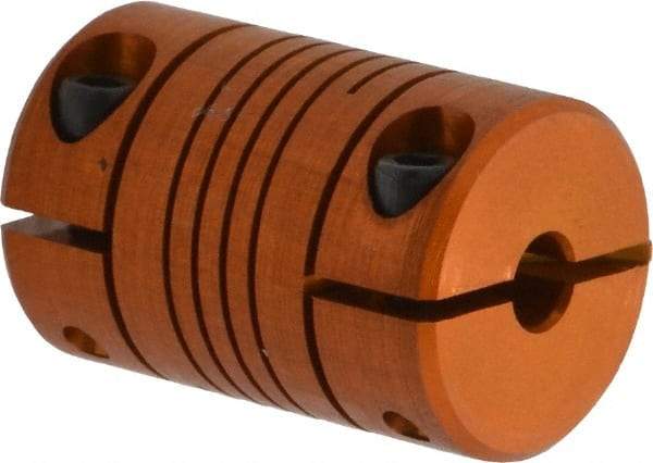 Lovejoy - 1/8" Max Bore Diam, Flexible Clamp Hub Coupling - 1/2" OD, 3/4" OAL, Anodized Aluminum - USA Tool & Supply