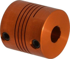 Lovejoy - 1/4" Max Bore Diam, Flexible Screw Hub Coupling - 3/4" OD, 3/4" OAL, Anodized Aluminum - USA Tool & Supply