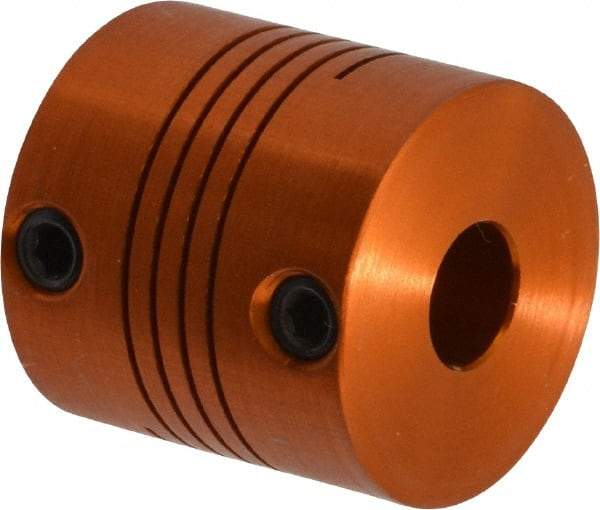 Lovejoy - 1/4" Max Bore Diam, Flexible Screw Hub Coupling - 3/4" OD, 3/4" OAL, Anodized Aluminum - USA Tool & Supply