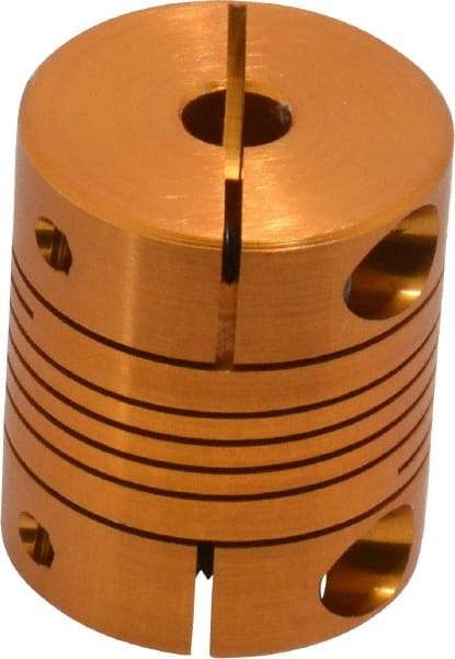 Lovejoy - 3/16" Max Bore Diam, Flexible Clamp Hub Coupling - 3/4" OD, 0.9" OAL, Anodized Aluminum - USA Tool & Supply