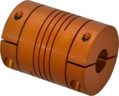 Lovejoy - 3/8" Max Bore Diam, Flexible Clamp Hub Coupling - 1.12" OD, 1-1/2" OAL, Anodized Aluminum - USA Tool & Supply