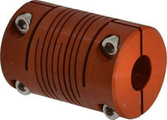 Lovejoy - 1/2" Max Bore Diam, Flexible Clamp Hub Coupling - 1" OD, 1-1/2" OAL, Anodized Aluminum - USA Tool & Supply