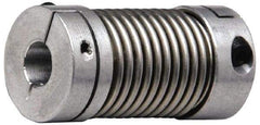 Lovejoy - 1/2" Max Bore Diam, Flexible Bellows Clamp Coupling - 1.77" OD, 2.48" OAL, Aluminum Hub with Stainless Steel Bellows - USA Tool & Supply