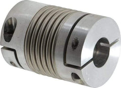 Lovejoy - 3/4" Max Bore Diam, Flexible Bellows Clamp Coupling - 1.77" OD, 2.48" OAL, Aluminum Hub with Stainless Steel Bellows - USA Tool & Supply