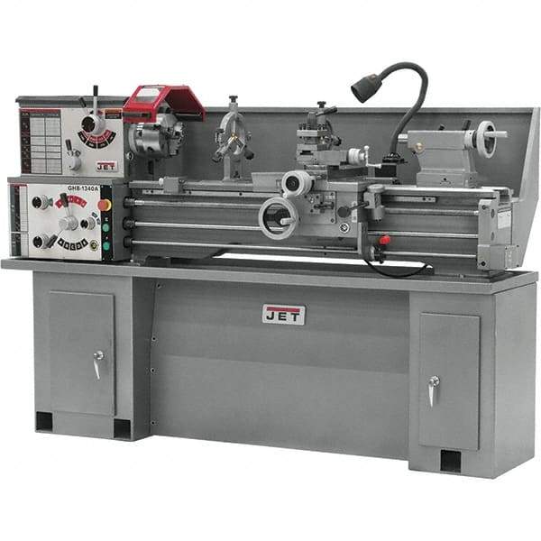 Jet - 13" Swing, 40" Between Centers, 230 Volt, Single Phase Bench Lathe - 5MT Taper, 2 hp, 70 to 2,000 RPM, 1-1/2" Bore Diam, 32" Deep x 47" High x 71" Long - USA Tool & Supply