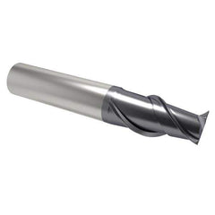 Accupro - 1/2", 2 Flute, Single End, Solid Carbide, 0.06" Corner Radius End Mill - 3" OAL, 40° Helix, Right Hand Flute, 1" LOC, Right Hand Cut - USA Tool & Supply