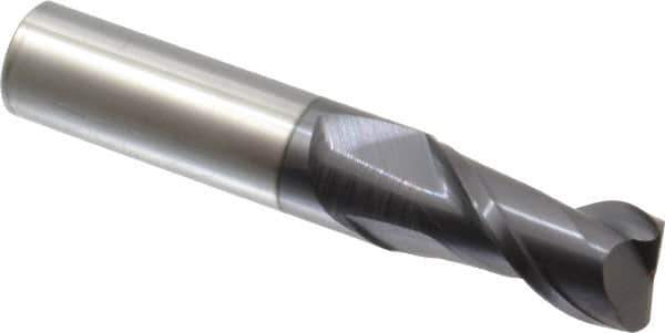 Accupro - 5/8", 2 Flute, Single End, Solid Carbide, 0.06" Corner Radius End Mill - 3-1/2" OAL, 40° Helix, Right Hand Flute, 1-1/4" LOC, Right Hand Cut - USA Tool & Supply