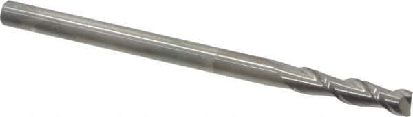 Accupro - 1/4", 1" LOC, 1/4" Shank Diam, 4" OAL, 2 Flute, Solid Carbide Square End Mill - Single End, Uncoated, Spiral Flute, 40° Helix, Centercutting, Right Hand Cut, Right Hand Flute - USA Tool & Supply