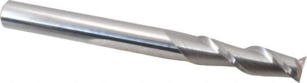 Accupro - 9/16", 2" LOC, 9/16" Shank Diam, 6" OAL, 2 Flute, Solid Carbide Square End Mill - Single End, Uncoated, Spiral Flute, 40° Helix, Centercutting, Right Hand Cut, Right Hand Flute - USA Tool & Supply