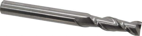 Accupro - 5/8", 2" LOC, 5/8" Shank Diam, 6" OAL, 2 Flute, Solid Carbide Square End Mill - Single End, Uncoated, Spiral Flute, 40° Helix, Centercutting, Right Hand Cut, Right Hand Flute - USA Tool & Supply