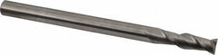Accupro - 7/16", 1-1/2" LOC, 7/16" Shank Diam, 6" OAL, 2 Flute, Solid Carbide Square End Mill - Single End, Uncoated, Spiral Flute, 40° Helix, Centercutting, Right Hand Cut, Right Hand Flute - USA Tool & Supply