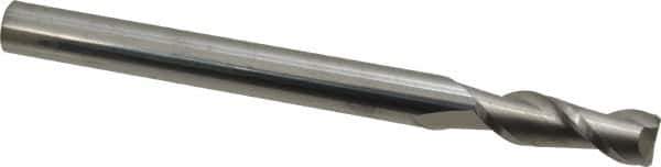 Accupro - 1/2", 1-1/2" LOC, 1/2" Shank Diam, 6" OAL, 2 Flute, Solid Carbide Square End Mill - Single End, Uncoated, Spiral Flute, 40° Helix, Centercutting, Right Hand Cut, Right Hand Flute - USA Tool & Supply