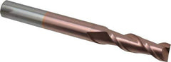 Accupro - 5/8", 2" LOC, 5/8" Shank Diam, 6" OAL, 2 Flute, Solid Carbide Square End Mill - Single End, TiCN Finish, Spiral Flute, 40° Helix, Centercutting, Right Hand Cut, Right Hand Flute - USA Tool & Supply