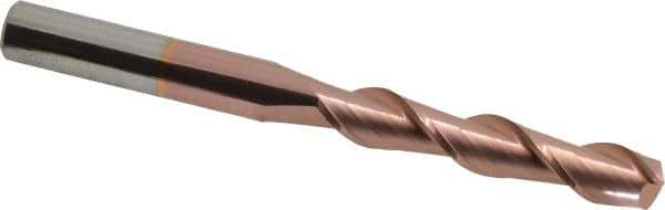 Accupro - 9/16", 3" LOC, 9/16" Shank Diam, 6" OAL, 2 Flute, Solid Carbide Square End Mill - Single End, TiCN Finish, Spiral Flute, 40° Helix, Centercutting, Right Hand Cut, Right Hand Flute - USA Tool & Supply