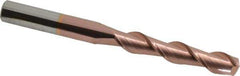 Accupro - 9/16", 3" LOC, 9/16" Shank Diam, 6" OAL, 2 Flute, Solid Carbide Square End Mill - Single End, TiCN Finish, Spiral Flute, 40° Helix, Centercutting, Right Hand Cut, Right Hand Flute - USA Tool & Supply