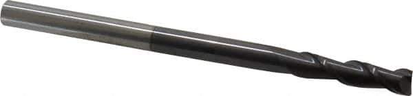 Accupro - 1/4", 1" LOC, 1/4" Shank Diam, 4" OAL, 2 Flute, Solid Carbide Square End Mill - Single End, AlTiN Finish, Spiral Flute, 40° Helix, Centercutting, Right Hand Cut, Right Hand Flute - USA Tool & Supply