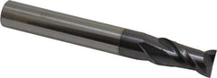 Accupro - 1/2", 1" LOC, 1/2" Shank Diam, 4" OAL, 2 Flute, Solid Carbide Square End Mill - Single End, AlTiN Finish, Spiral Flute, 40° Helix, Centercutting, Right Hand Cut, Right Hand Flute - USA Tool & Supply