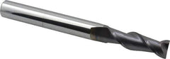 Accupro - 5/8", 2" LOC, 5/8" Shank Diam, 6" OAL, 2 Flute, Solid Carbide Square End Mill - Single End, AlTiN Finish, Spiral Flute, 40° Helix, Centercutting, Right Hand Cut, Right Hand Flute - USA Tool & Supply