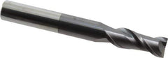 Accupro - 3/4", 2" LOC, 3/4" Shank Diam, 6" OAL, 2 Flute, Solid Carbide Square End Mill - Single End, AlTiN Finish, Spiral Flute, 40° Helix, Centercutting, Right Hand Cut, Right Hand Flute - USA Tool & Supply