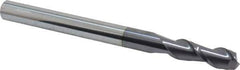 Accupro - 1/2", 1-1/2" LOC, 1/2" Shank Diam, 6" OAL, 2 Flute, Solid Carbide Square End Mill - Single End, AlTiN Finish, Spiral Flute, 40° Helix, Centercutting, Right Hand Cut, Right Hand Flute - USA Tool & Supply