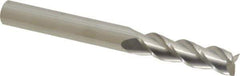 Accupro - 5/16", 1-1/8" LOC, 5/16" Shank Diam, 3" OAL, 3 Flute, Solid Carbide Square End Mill - Single End, Uncoated, Spiral Flute, 40° Helix, Centercutting, Right Hand Cut, Right Hand Flute - USA Tool & Supply