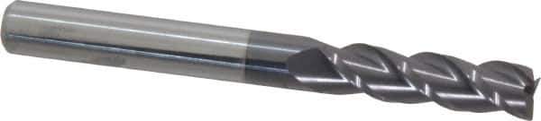 Accupro - 5/16", 1-1/8" LOC, 5/16" Shank Diam, 3" OAL, 3 Flute, Solid Carbide Square End Mill - Single End, AlTiN Finish, Spiral Flute, 40° Helix, Centercutting, Right Hand Cut, Right Hand Flute - USA Tool & Supply