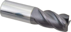 Accupro - 1", 4 Flute, Single End, Solid Carbide, 0.06" Corner Radius End Mill - 4" OAL, 40° Helix, Right Hand Flute, 1-3/4" LOC, Right Hand Cut - USA Tool & Supply