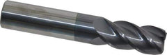 Accupro - 5/8", 4 Flute, Single End, Solid Carbide, 0.06" Corner Radius End Mill - 3-1/2" OAL, 40° Helix, Right Hand Flute, 1-1/4" LOC, Right Hand Cut - USA Tool & Supply