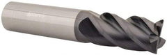 Accupro - 3/4", 4 Flute, Single End, Solid Carbide, 0.015" Corner Radius End Mill - 4" OAL, 40° Helix, Right Hand Flute, 1-1/2" LOC, Right Hand Cut - USA Tool & Supply