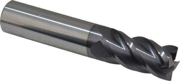 Accupro - 3/4", 4 Flute, Single End, Solid Carbide, 0.02" Corner Radius End Mill - 4" OAL, 40° Helix, Right Hand Flute, 1-1/2" LOC, Right Hand Cut - USA Tool & Supply
