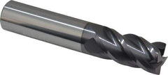 Accupro - 3/4", 4 Flute, Single End, Solid Carbide, 0.02" Corner Radius End Mill - 4" OAL, 40° Helix, Right Hand Flute, 1-1/2" LOC, Right Hand Cut - USA Tool & Supply