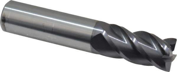 Accupro - 3/4", 4 Flute, Single End, Solid Carbide, 0.03" Corner Radius End Mill - 4" OAL, 40° Helix, Right Hand Flute, 1-1/2" LOC, Right Hand Cut - USA Tool & Supply