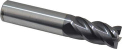 Accupro - 3/4", 4 Flute, Single End, Solid Carbide, 0.03" Corner Radius End Mill - 4" OAL, 40° Helix, Right Hand Flute, 1-1/2" LOC, Right Hand Cut - USA Tool & Supply