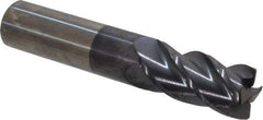 Accupro - 3/4", 4 Flute, Single End, Solid Carbide, 0.045" Corner Radius End Mill - 4" OAL, 40° Helix, Right Hand Flute, 1-1/2" LOC, Right Hand Cut - USA Tool & Supply