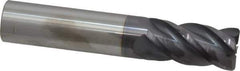 Accupro - 3/4", 4 Flute, Single End, Solid Carbide, 0.06" Corner Radius End Mill - 4" OAL, 40° Helix, Right Hand Flute, 1-1/2" LOC, Right Hand Cut - USA Tool & Supply