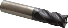 Accupro - 3/4", 4 Flute, Single End, Solid Carbide, 0.09" Corner Radius End Mill - 4" OAL, 40° Helix, Right Hand Flute, 1-1/2" LOC, Right Hand Cut - USA Tool & Supply