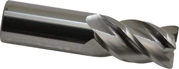 Accupro - 1", 4 Flute, Single End, Solid Carbide, 0.06" Corner Radius End Mill - 4" OAL, 40° Helix, Right Hand Flute, 1-3/4" LOC, Right Hand Cut - USA Tool & Supply