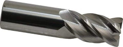 Accupro - 1", 4 Flute, Single End, Solid Carbide, 0.06" Corner Radius End Mill - 4" OAL, 40° Helix, Right Hand Flute, 1-3/4" LOC, Right Hand Cut - USA Tool & Supply