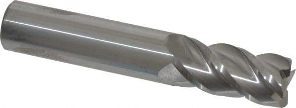 Accupro - 5/8", 4 Flute, Single End, Solid Carbide, 0.02" Corner Radius End Mill - 3-1/2" OAL, 40° Helix, Right Hand Flute, 1-1/4" LOC, Right Hand Cut - USA Tool & Supply