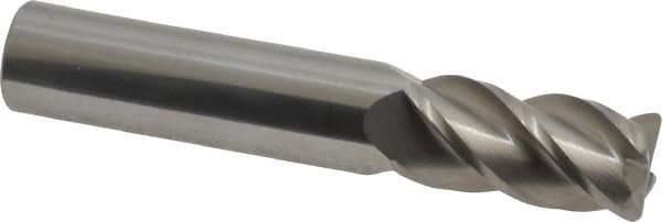 Accupro - 5/8", 4 Flute, Single End, Solid Carbide, 0.06" Corner Radius End Mill - 3-1/2" OAL, 40° Helix, Right Hand Flute, 1-1/4" LOC, Right Hand Cut - USA Tool & Supply