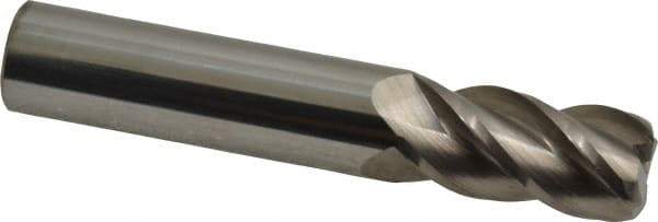 Accupro - 5/8", 4 Flute, Single End, Solid Carbide, 0.09" Corner Radius End Mill - 3-1/2" OAL, 40° Helix, Right Hand Flute, 1-1/4" LOC, Right Hand Cut - USA Tool & Supply