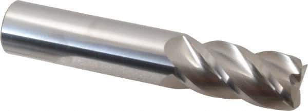 Accupro - 3/4", 4 Flute, Single End, Solid Carbide, 0.015" Corner Radius End Mill - 4" OAL, 40° Helix, Right Hand Flute, 1-1/2" LOC, Right Hand Cut - USA Tool & Supply